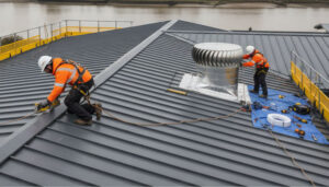 work being undertake on a commercial roof repair in Rochester Kent
